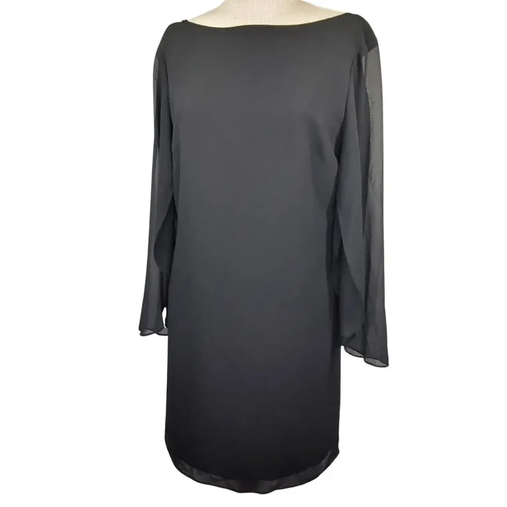 Black Cocktail Dress with Infinity Scarf Size Small